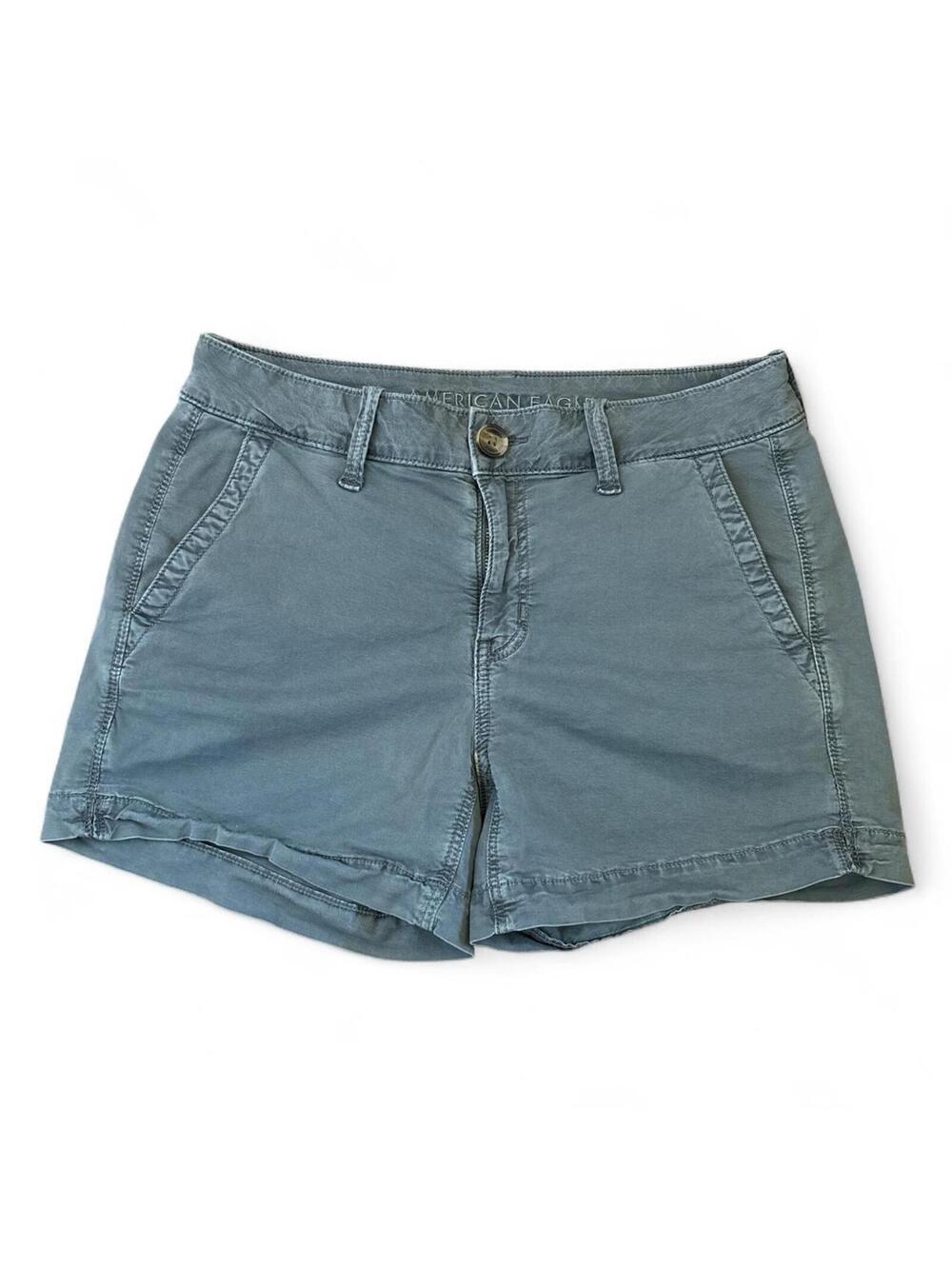 American Eagle Women's Green and Blue Shorts Size 2